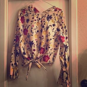Floral Bell Sleeve Top